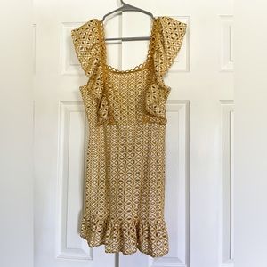 Topshop Gold/White Mini Dress